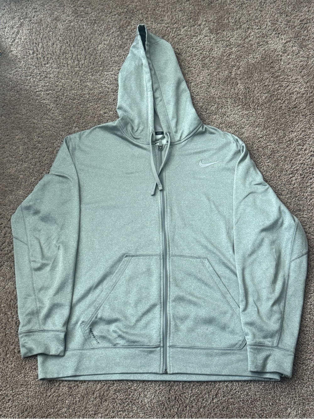 Nike Men’s Full-Zip Hooded Jacket in Grey Therma-Fit